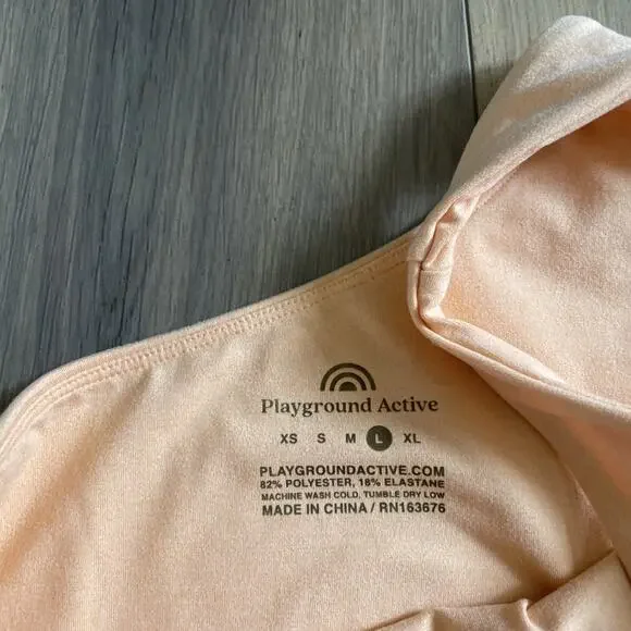 PLAYGROUND ACTIVE Tank Sports Bra Size Large Orange One Shoulder Cali Crop Top - Picture 6 of 7